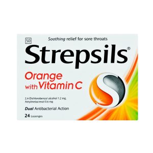 STREPSILS LOZENGES ORANGE VITAMIN C 24