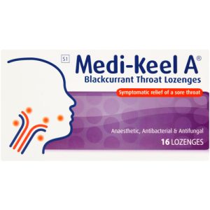 MEDI-KEEL A LOZENGES BLACK CURRENT 16
